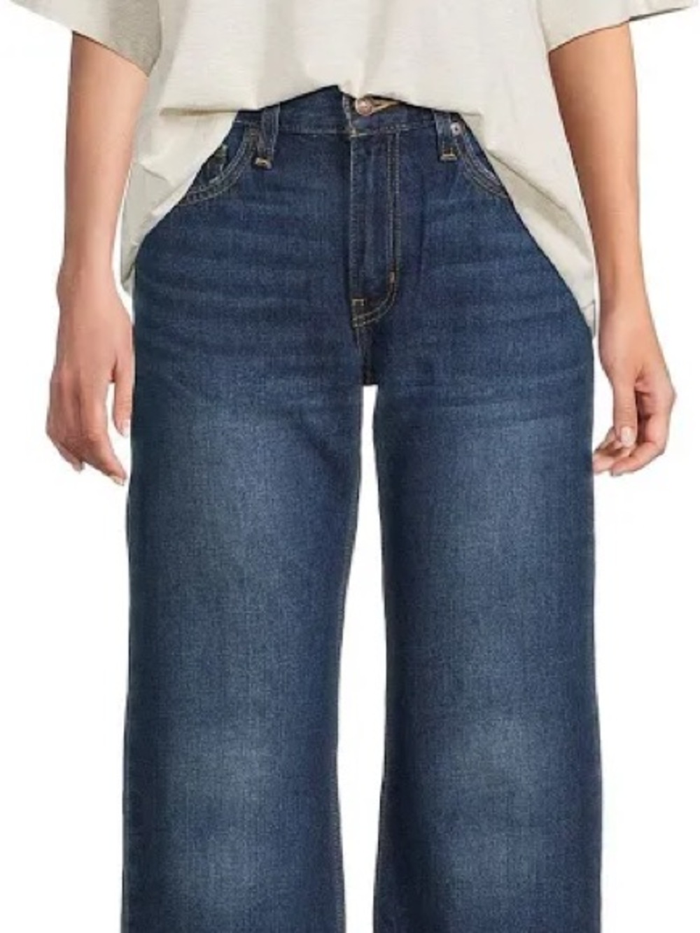 Levi's Women’s Middy Loose Bootcut Jeans Dark Blue Wide-Leg High-Rise Jeans